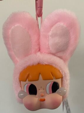 Powerpuff Girls Bunny Blossom Crybaby Plush Keychain Pink POP MART